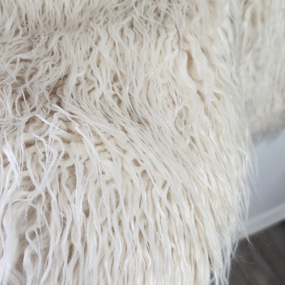 Forever 21 Beige Shaggy Faux Fur Vest - Picture 3 of 8